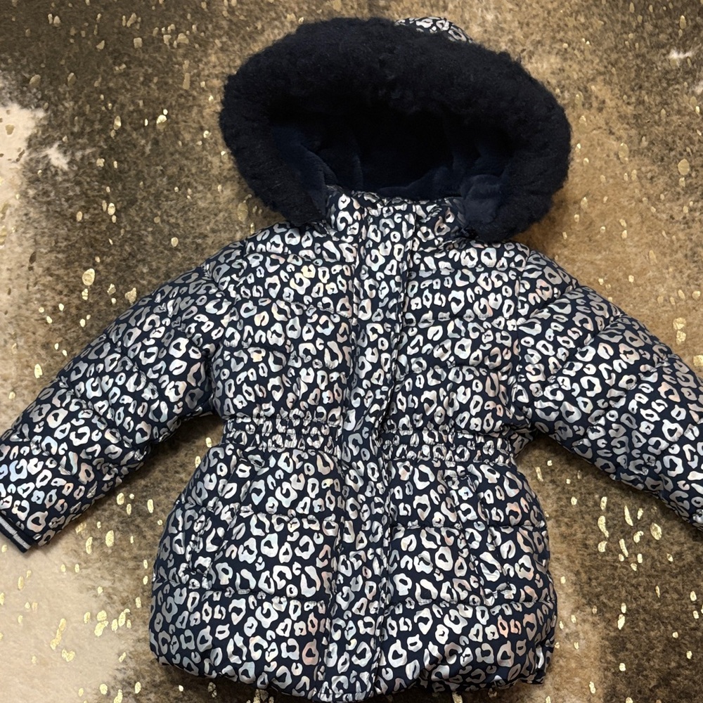 Members Mark Girls 3T Leopard Print Hooded Coat